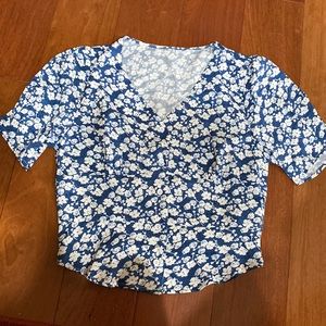 Crop short sleeves blouse top